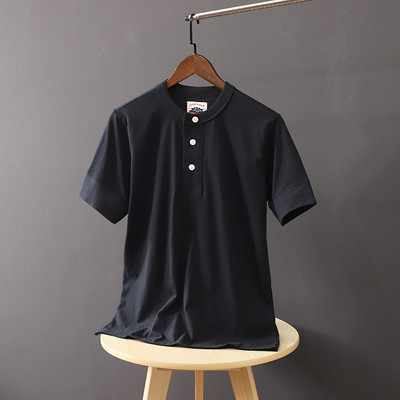 Tricou casual barbatesc cu nasturi si maneci scurte