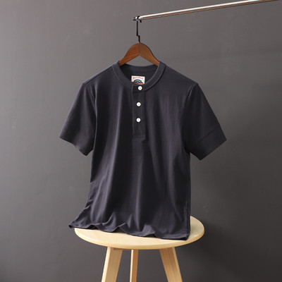 Tricou casual barbatesc cu nasturi si maneci scurte