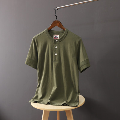 Tricou casual barbatesc cu nasturi si maneci scurte