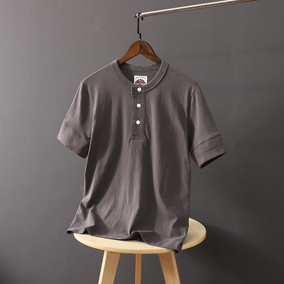 Tricou casual barbatesc cu nasturi si maneci scurte