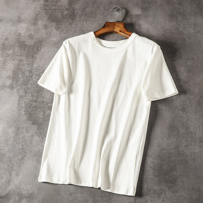 Tricou bărbătesc din bumbac cu decolteu rotund - model uni