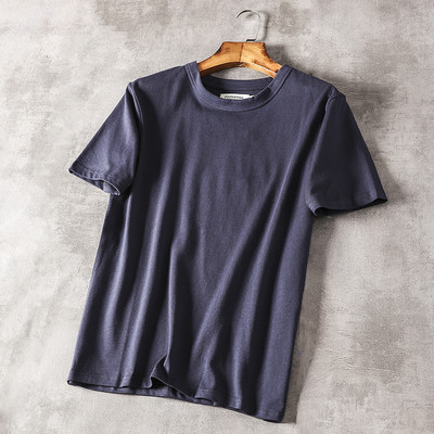 Tricou bărbătesc din bumbac cu decolteu rotund - model uni