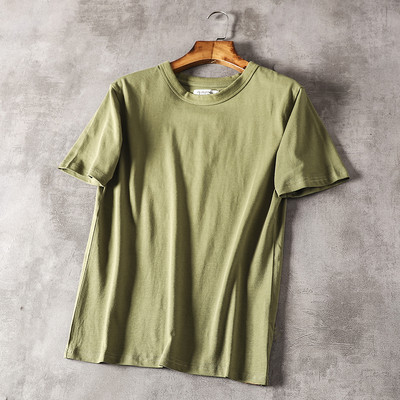 Tricou bărbătesc din bumbac cu decolteu rotund - model uni