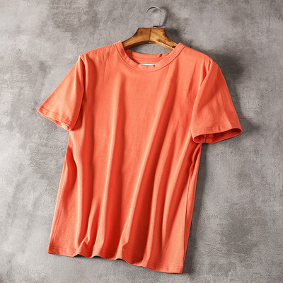 Tricou bărbătesc din bumbac cu decolteu rotund - model uni