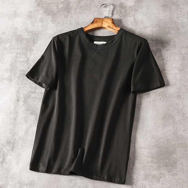 Tricou bărbătesc din bumbac cu decolteu rotund - model uni