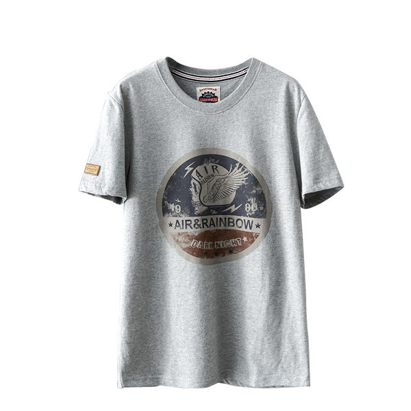 Tricou pentru bărbați cu aplicație colorată și mâneci scurte