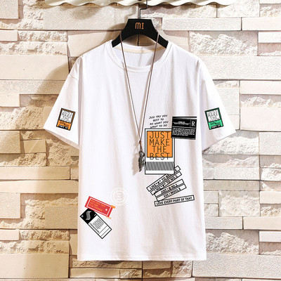 Tricou barbatesc model nou cu imprimeu si maneci scurte - in mai multe culori