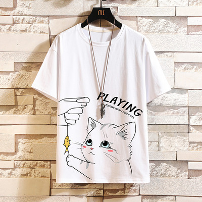 Tricou barbatesc model nou cu imprimeu si maneci scurte - in mai multe culori