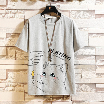 Tricou barbatesc model nou cu imprimeu si maneci scurte - in mai multe culori