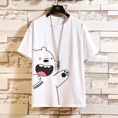 Tricou barbatesc model nou cu imprimeu si maneci scurte - in mai multe culori