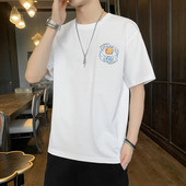 Tricou casual barbatesc cu aplicatie si decolteu rotund