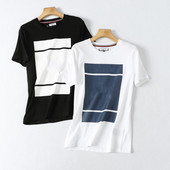 Ежедневна мъжка тениска с къс ръкав и овално деколте