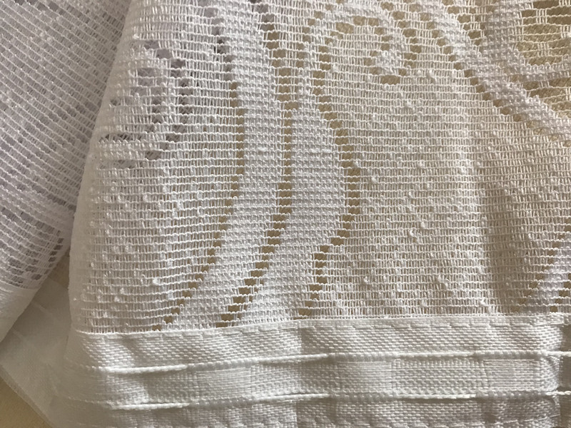Перде дантела с ширит лента 150x300 cm, 100% Полиестер, Бял