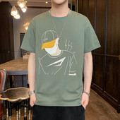 Tricou barbatesc model nou cu maneci scurte si imprimeu