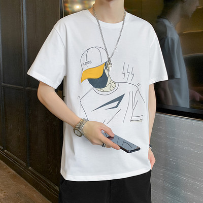 Tricou barbatesc model nou cu maneci scurte si imprimeu