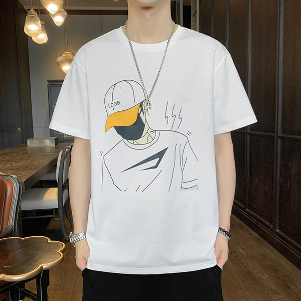 Tricou barbatesc model nou cu maneci scurte si imprimeu