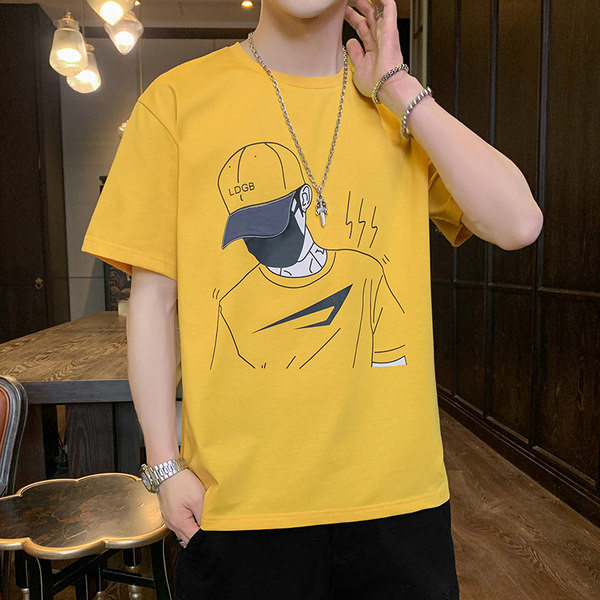 Tricou barbatesc model nou cu maneci scurte si imprimeu