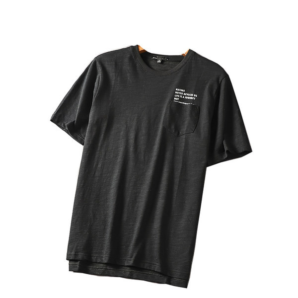 Tricou casual pentru bărbați cu inscripție - culoare neagră