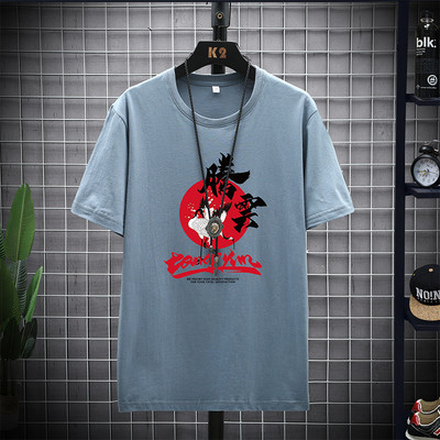 Casual μπλουζάκι με στρογγυλή λαιμόκοψη και τύπωμα για άντρες