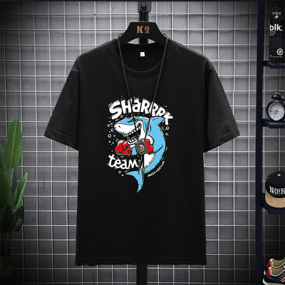 Casual μπλουζάκι με στρογγυλή λαιμόκοψη και τύπωμα για άντρες