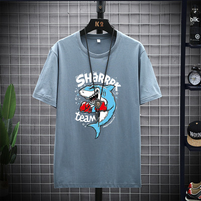 Casual μπλουζάκι με στρογγυλή λαιμόκοψη και τύπωμα για άντρες