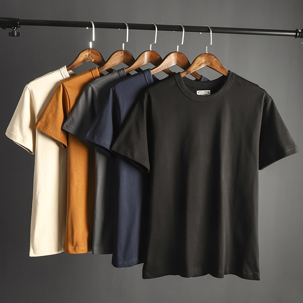 Tricou bărbătesc din bumbac cu mâneci scurte și decolteu rotund