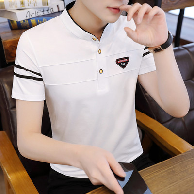 Ежедневна мъжка блуза с ниска яка и копчета