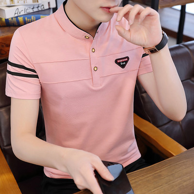 Ежедневна мъжка блуза с ниска яка и копчета