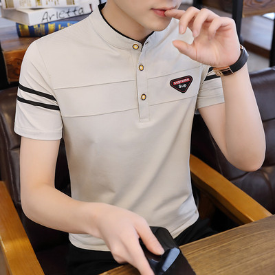 Ежедневна мъжка блуза с ниска яка и копчета