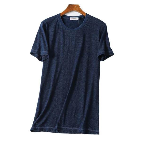 Tricou de vară cu decolteu oval și mâneci scurte pentru bărbați