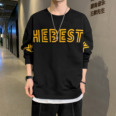 Bluză bărbătească cu inscripție și mâneci lungi