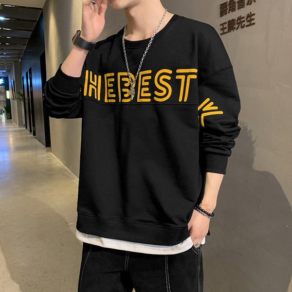 Bluză bărbătească cu inscripție și mâneci lungi