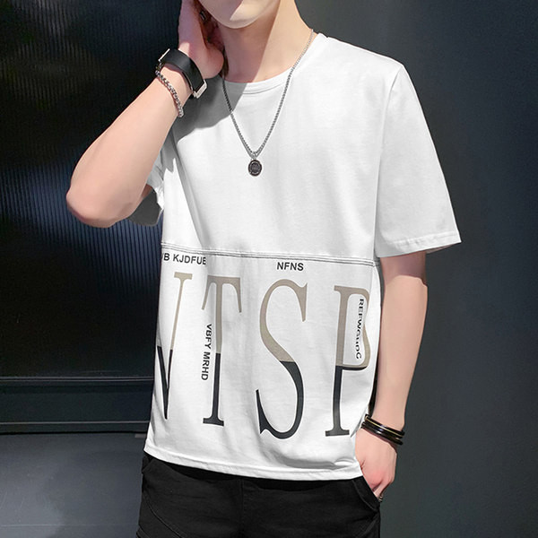 Tricou modern cu inscripții și mâneci scurte - trei modele