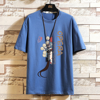 Tricou barbatesc model nou cu imprimeu si decolteu rotund - mai multe culori