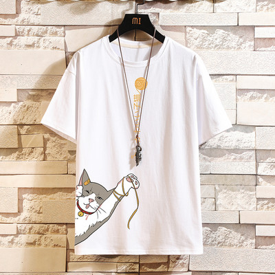 Tricou barbatesc model nou cu imprimeu si decolteu rotund - mai multe culori