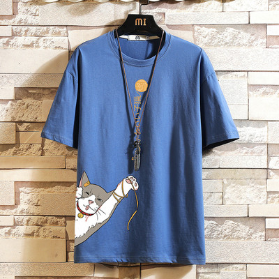 Tricou barbatesc model nou cu imprimeu si decolteu rotund - mai multe culori