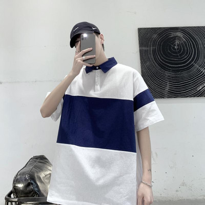 Bluză casual pentru bărbați cu guler și nasturi clasici