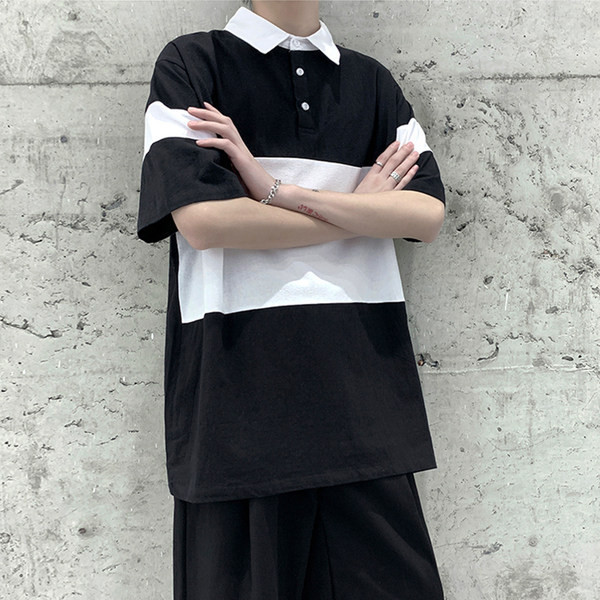 Bluză casual pentru bărbați cu guler și nasturi clasici