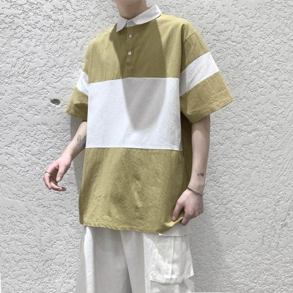 Bluză casual pentru bărbați cu guler și nasturi clasici