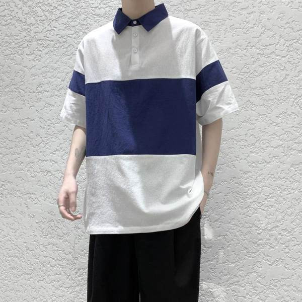 Bluză casual pentru bărbați cu guler și nasturi clasici