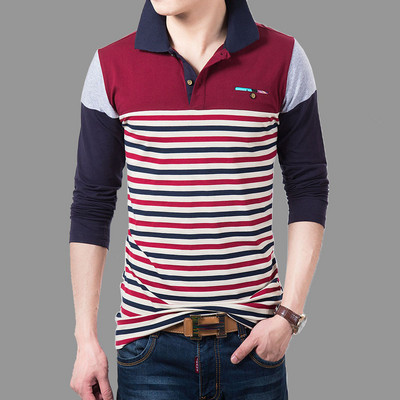 Bluză bărbătească de primăvară cu mâneci lungi și guler clasic