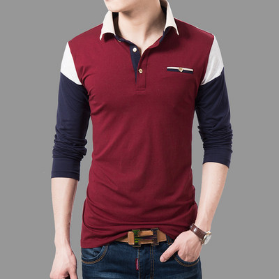 Bluză bărbătească de primăvară cu mâneci lungi și guler clasic