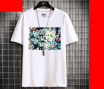 Bluza de barbati model nou cu imprimeu pe spate si maneci scurte