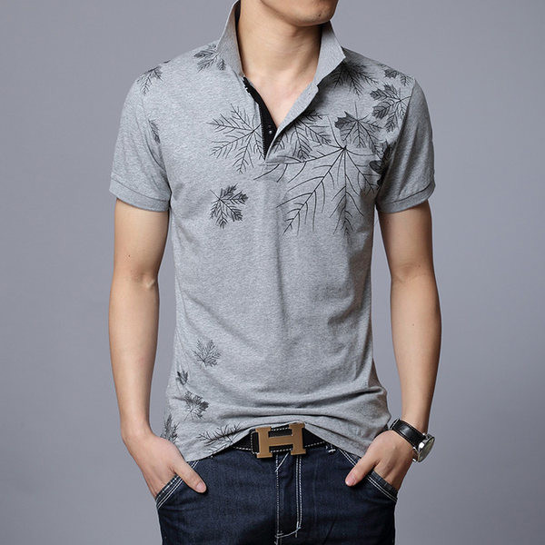 Bluză casual pentru bărbați, cu guler clasic și mâneci scurte