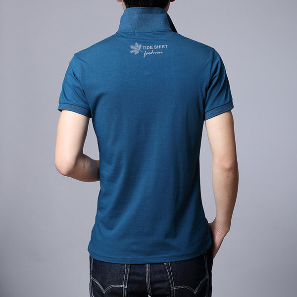 Bluză casual pentru bărbați, cu guler clasic și mâneci scurte