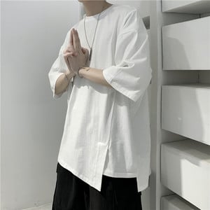 Tricou barbatesc asimetric - model larg