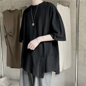 Tricou barbatesc asimetric - model larg