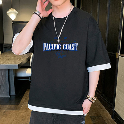 Tricou larg casual barbatesc cu imprimeu in mai multe culori