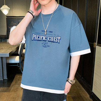 Tricou larg casual barbatesc cu imprimeu in mai multe culori