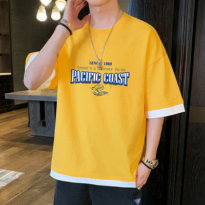 Tricou larg casual barbatesc cu imprimeu in mai multe culori